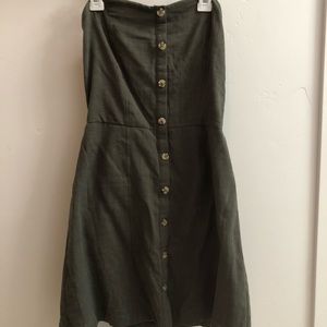 Strapless button up dress